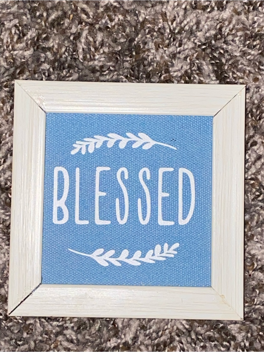 "Blessed" Wall Art Sign in Light Blue
